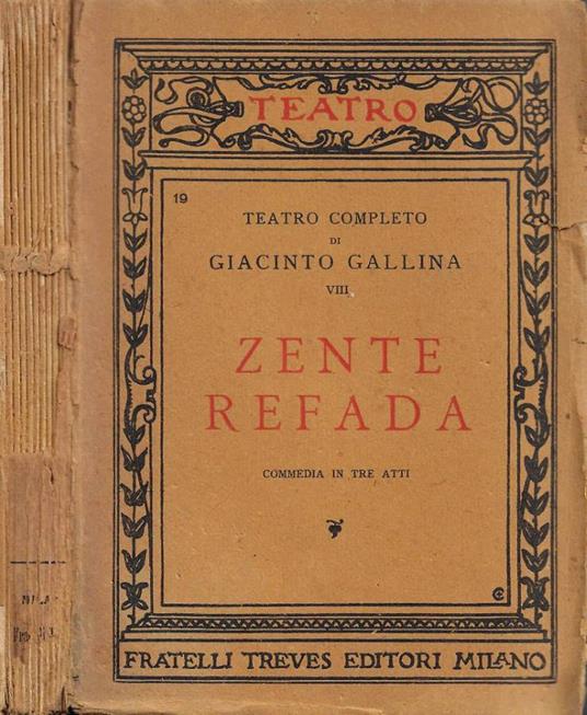 Zente Refada - Giacinto Gallina - copertina