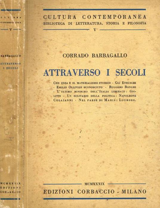 Attraverso i secoli - Corrado Barbagallo - copertina