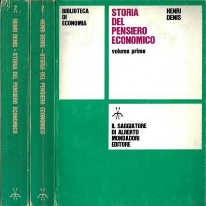 Storia del pensiero economico Vol. I - II - Henri Denis - copertina