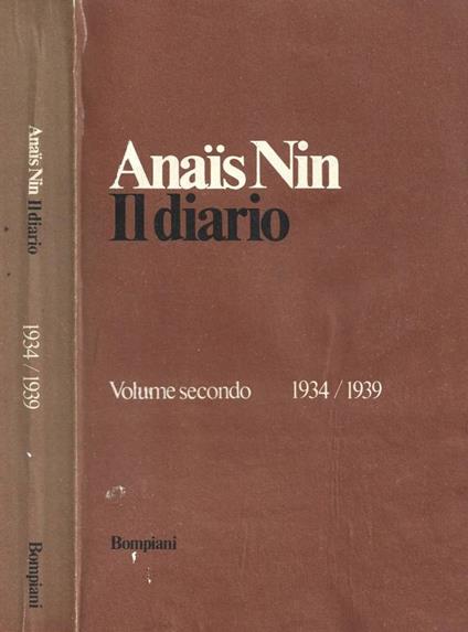 Il diario. Volume secondo 1934/1939 - Nin Anaïs - copertina