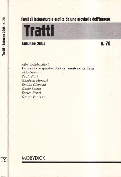 Tratti, numero 70, anno XXI, autunno 2005 - copertina