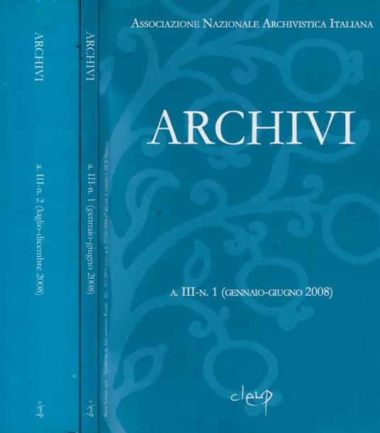 Archivi Anno 2008 - copertina