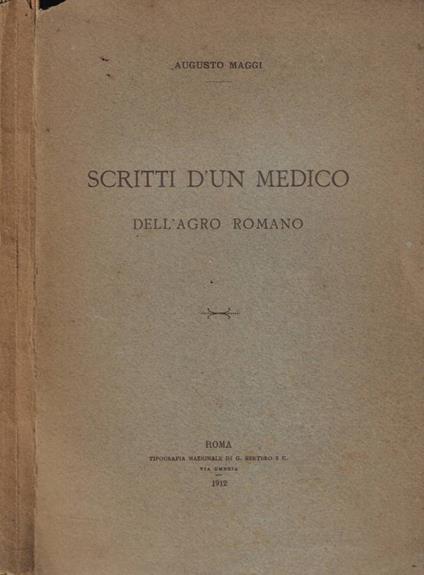 Scritti d'un medico dell'agro romano - copertina