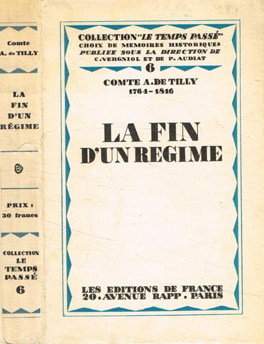 La fin d'un régime - copertina