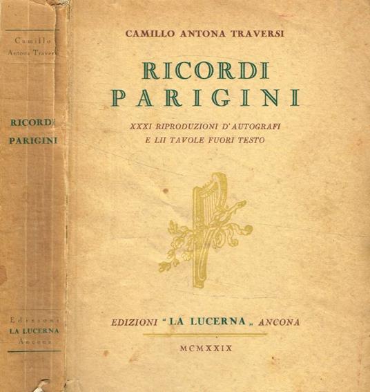 Ricordi parigini - Camillo Antona Traversi - copertina