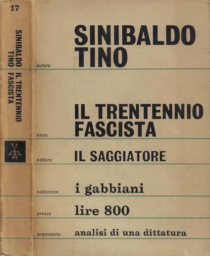 Il trentennio fascista - Sinibaldo Tino - copertina