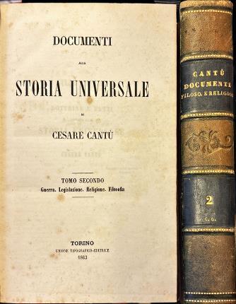 Documenti alla Storia Universale di Cesare Cantù. Tomo secondo in due volumi - Cesare Cantù - copertina