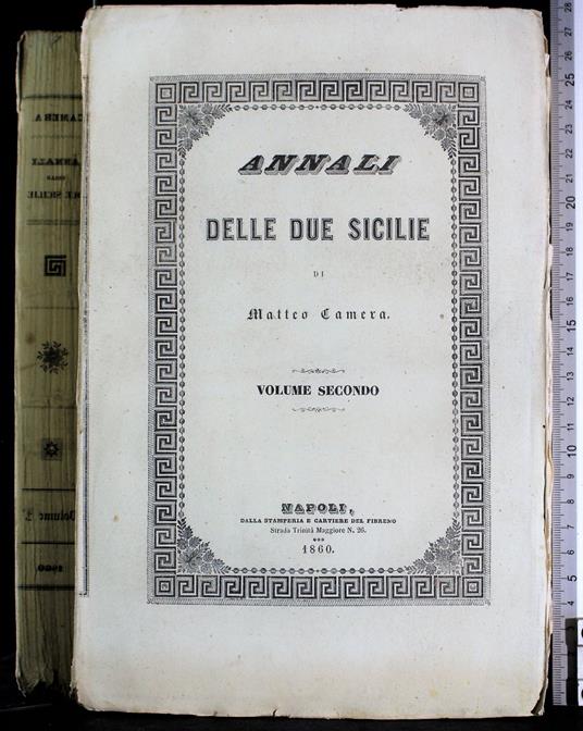 Annali Delle Due Sicilie. Vol 2 - Camera - copertina