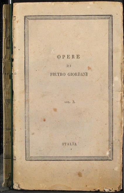 Opere. Vol 3 - Pietro Giordani - copertina