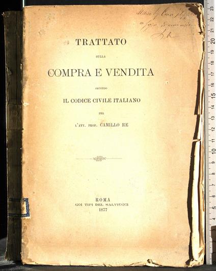 Trattato Compra E Vendita Codice Civile Italiano - Re - copertina