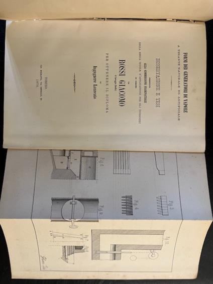 Forni dei generatori di vapore a tirante naturale ed artificiale. Dissertazione e tesi - Giovanni Rossi - copertina