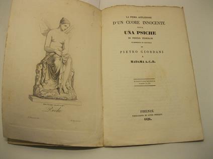 La prima afflizione d'un cuore innocente, ossia , una Psiche di Pietro Tenerani. Frammento di lettera di Pietro Giordani a Madama A. C. B. Estratto dall'Antologia. Numeri 71, 72 - Pietro Giordani - copertina