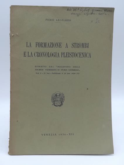 La formazione a strombi e la cronologia pleistocenica - Piero Leonardi - copertina