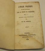 L' Italie politique et ses rapports avec la France et l'Angleterre. Par *** Pre'ce'de' d'une introduction par M. Ch. Didier