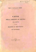 Corte d'appello di Torino. Causa della comunita' di Crevola (cliente Scotta) contro Bacena e Cravegna (clienti Ravasenga)