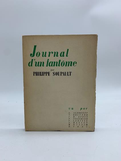 Journal d'un fantome - Philippe Soupault - copertina
