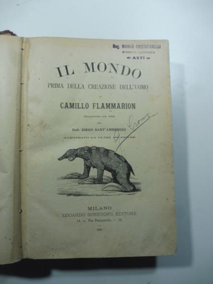 Il mondo prima della creazione dell'uomo - Camille Flammarion - copertina