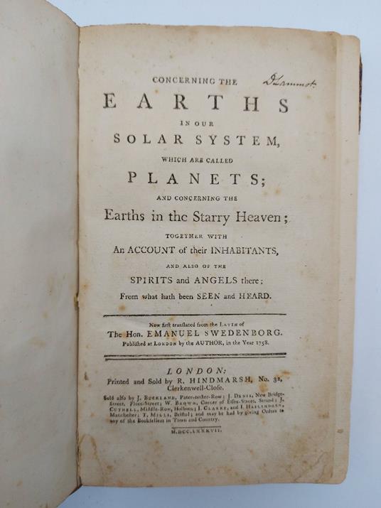 Concerning the Earths in our Solar System which are called Planets and Concerning the Earths in the Starry Heaven - Emanuel Swedenborg - copertina