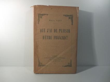 Que j'ai plaisir d'etre francais! - Paul Fort - copertina