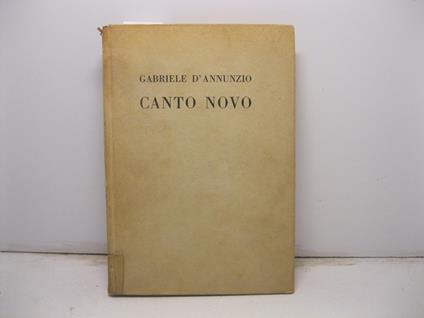 Canto novo - Gabriele D'Annunzio - copertina