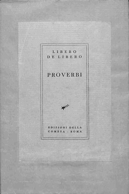 Proverbi - Libero De Libero - copertina