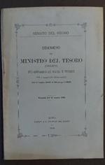 Discorso del Ministro del Tesoro (Giolitti) sull'assestamento del bilancio di previsione per l'esercizio finanziario dal 1 luglio 1889 al 30 giugno 1890