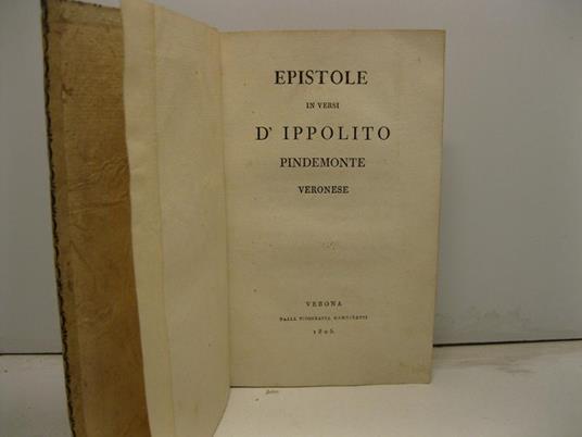 Epistole in versi - Ippolito Pindemonte - copertina