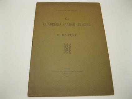 La quadreria Sandor Lederer a Budapest - Giorgio Bernardini - copertina