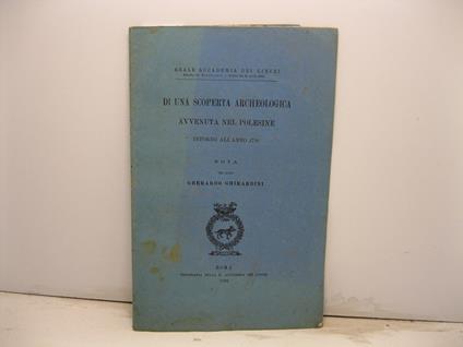 Di una scoperta archeologica avvenuta nel Polesine intorno all'anno 1716 - Gherardo Ghirardini - copertina