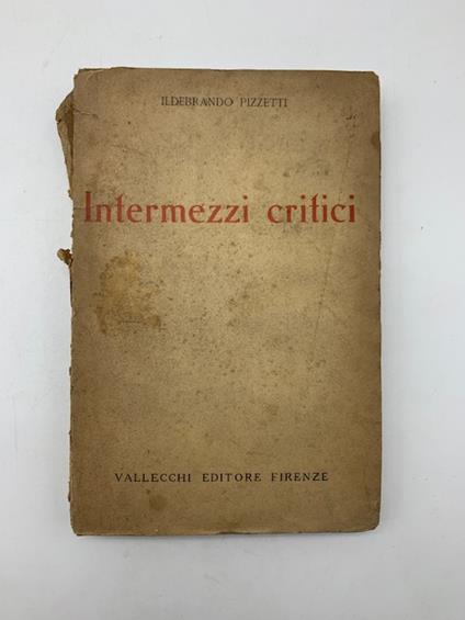 Intermezzi critici - Ildebrando Pizzetti - copertina