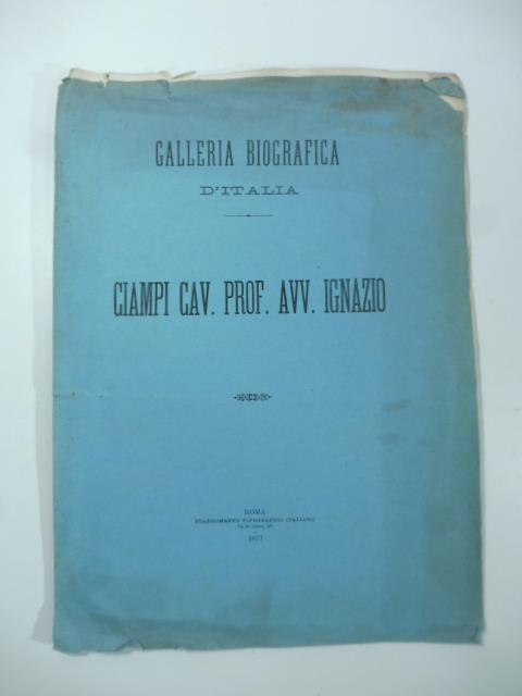 Galleria biografica d'Italia. Ciampi cav. Prof. Avv. Ignazio - copertina