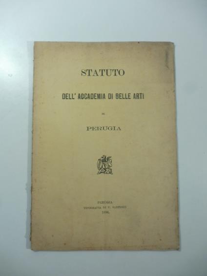 Statuto dell'Accademia di Belle Arti di Perugia - copertina