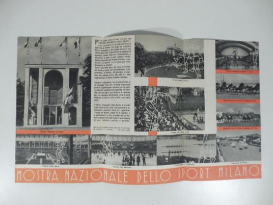 Mostra nazionale dello sport. Palazzo dell'arte. Milano. Maggio - Dicembre 1935. (Pieghevole pubblicitario) - copertina