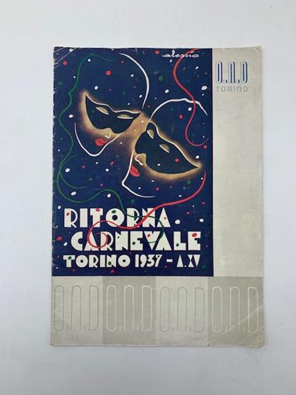 O.N.D. Ritorna Carnevale, Torino 1937 - copertina