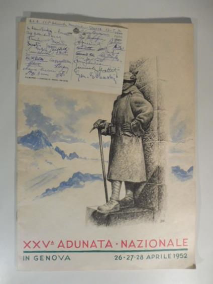 XXV Adunata Nazionale Alpini in Genova. 26, 27, 28 aprile 1952. Pubblicazione - copertina