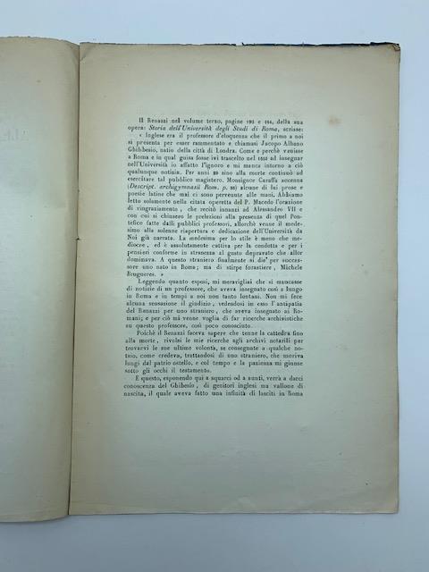 Un professore alla Sapienza di Roma nel secolo XVII poco conosciuto. Informazioni - Antonio Bertolotti - copertina