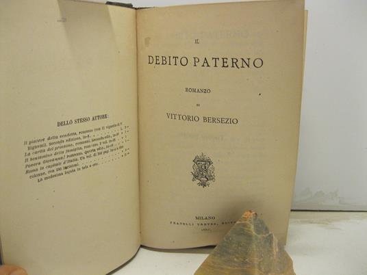 Il debito paterno - Vittorio Bersezio - copertina