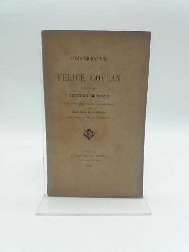 Commemorazione di Felicen Govean e cenni sopra la costituzione del Comitato per il monumento - Vittorio Bersezio - copertina