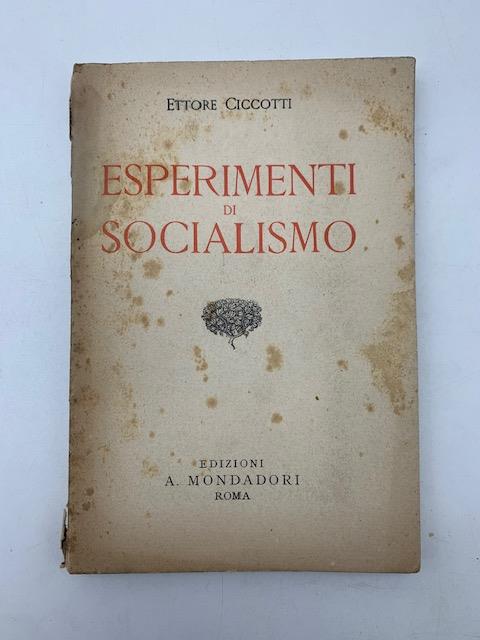 Esperimenti di socialismo - Ettore Ciccotti - copertina