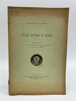 Stile, ritmo e rima. Memoria letta alla R. Accademia di Archeologia, Lettere e Belle Arti di Napoli