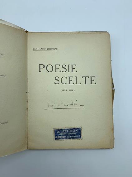 Poesie scelte (1903 - 1918) - Corrado Govoni - copertina