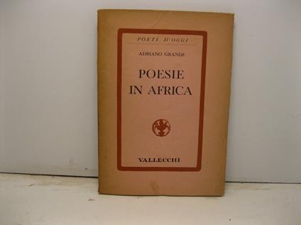 Poesie in Africa - Adriano Grande - copertina