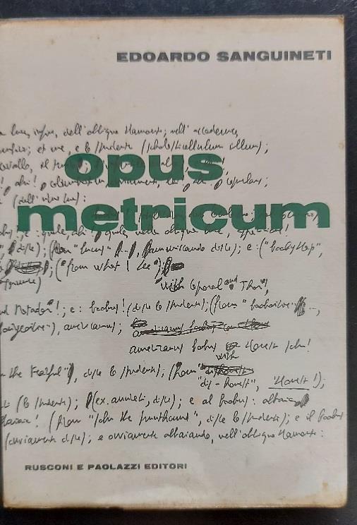 Opus metricum 1951-1959 - Edoardo Sanguineti - copertina