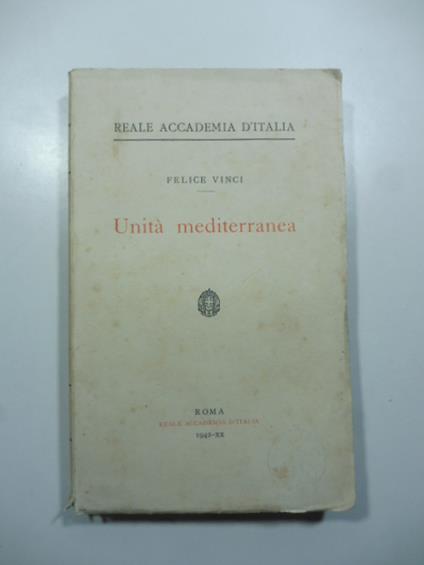 Unita' mediterranea - Felice Vinci - copertina