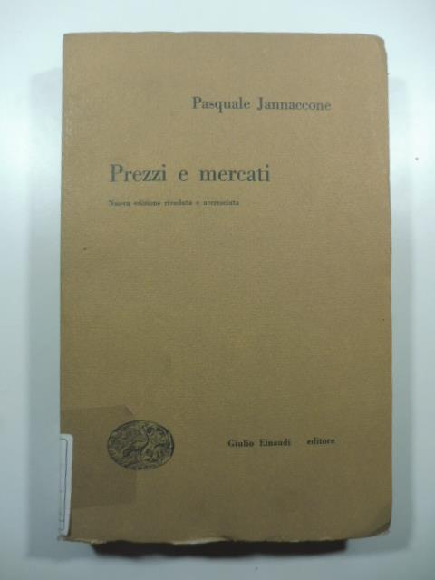 Prezzi e mercati - Pasquale Jannaccone - copertina
