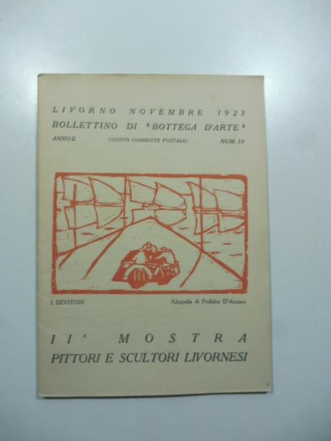 Bollettino di Bottega d'Arte, Livorno, num. 18, novembre 1923. II mostra pittori e scultori livornesi - Francesco Polese - copertina