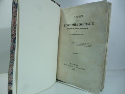 I principj della economia politica esposti in ordine ideologico - Antonio Scialoja - copertina