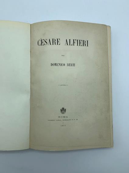 Cesare Alfieri - Domenico Berti - copertina