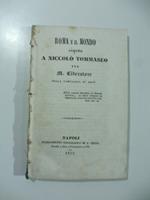 Roma e il mondo. Risposta a Niccolo' Tommaseo