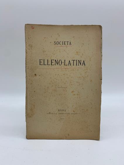 Societa' elleno-latina - Angelo De Gubernatis - copertina